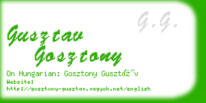 gusztav gosztony business card